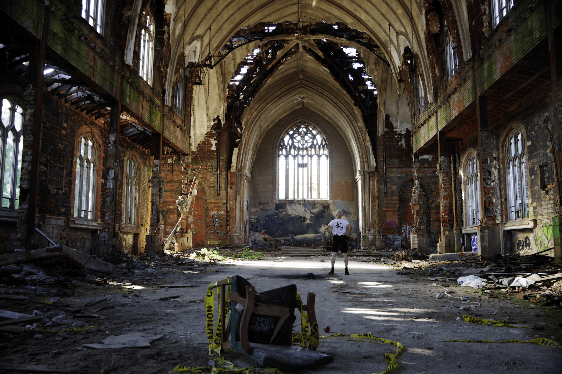 abandoned church in detroit showing decay